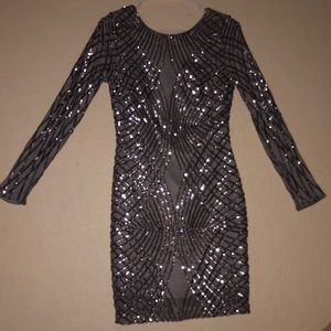 Silver sequin dress